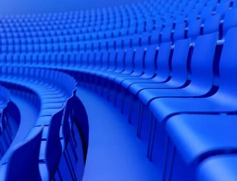Blue seats background 3d render 스톡 일러스트