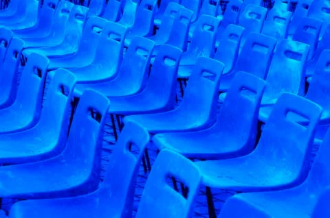 Blue seats Stock Photos