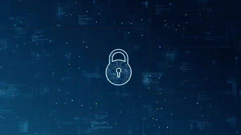 Blue secure logo for network security technology and authentication firewall Stock Footage 243823465