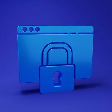 Blue Secure your site with HTTPS, SSL icon isolated on blue background. Int.. Ilustración de archivo