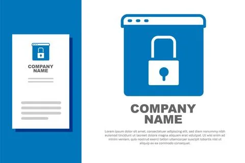 Blue Secure your site with HTTPS, SSL icon isolated on white background. In.. 스톡 일러스트
