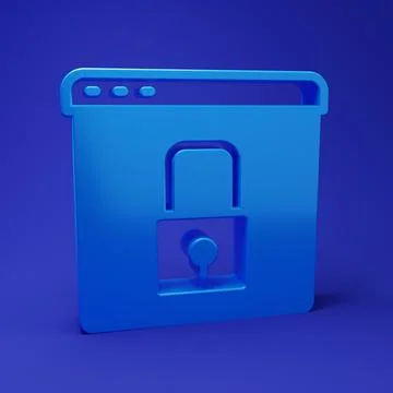 Blue Secure your site with HTTPS, SSL icon isolated on blue background. Int.. Fotos Stock