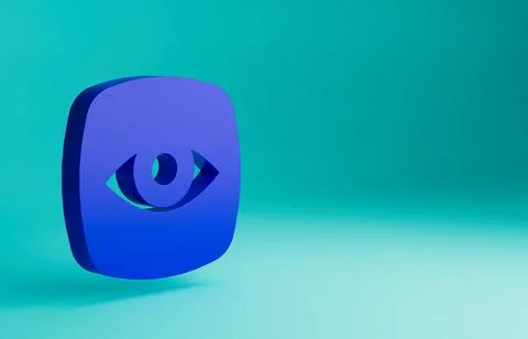 Blue Security camera icon isolated on blue background. Minimalism concept. 3D Stock Illustration