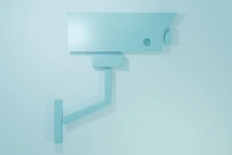 Blue Security camera icon isolated on blue background. Minimalism concept. .. Stockillustratie