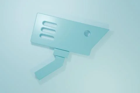 Blue Security camera icon isolated on blue background. Minimalism concept. .. Stock Illustration