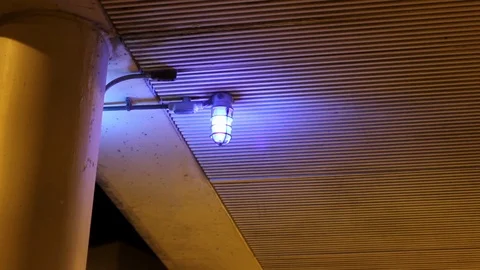 Blue Security Light at Night Stock Footage 103646175