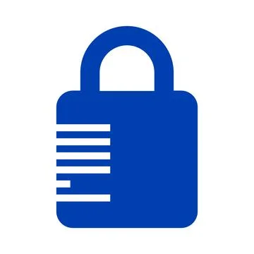 Blue security lock icon with lines data privacy concept symbol Illustrazione stock