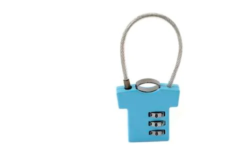 The blue security locked-key. Stock-Fotos