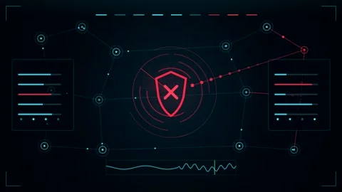 Blue Security Shield and Progress Bars Growing on Black Background Stock-Footage 348155857