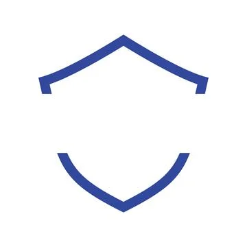 Blue Security Shield Outline Vector Stock Illustration