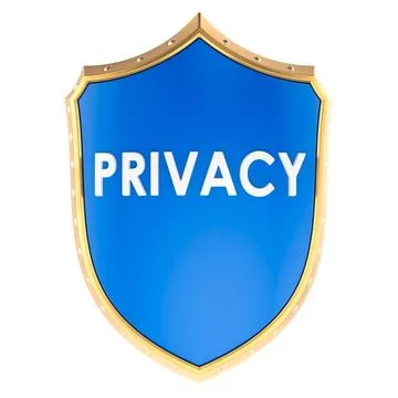 Blue security shield. Privacy protection concept, 3D rendering Stock Illustration