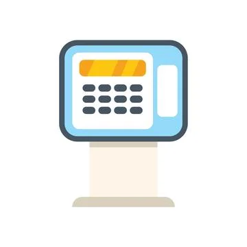 Blue security system control panel with keypad displaying status information Stock Illustration