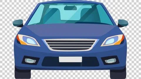 Blue Sedan Car Front View Vector Illustration Stock Illustration