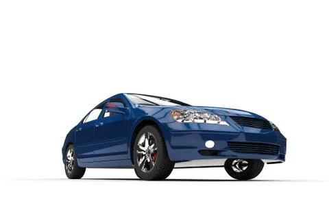 Blue Sedan Front Stock Illustration