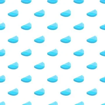 Blue semi circle pills pattern on white background Stock Illustration