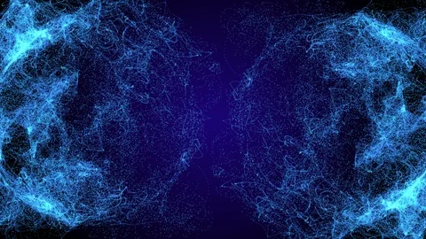 Blue Semi Sphere Particle Wave Moving Motion Background Stock Footage 97041163