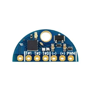 Blue semicircular led pulse width modulation dimmer PCB board surface mount c Stock Photos