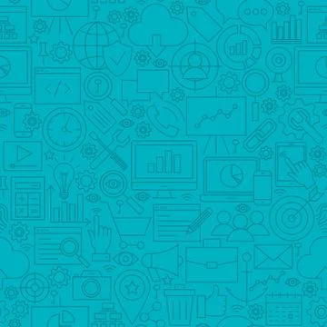 Blue SEO Line Tile Pattern 스톡 일러스트