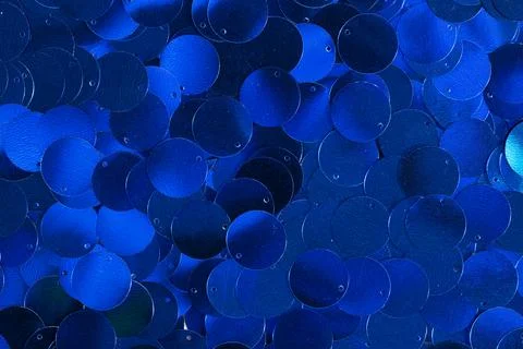 Blue sequin patterned background 스톡 사진