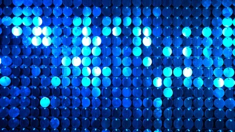 Blue sequin sparkling reflective background.Abstract kinetic glitter wall moving Stock Footage 114428516