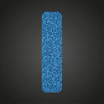 Blue sequins sings. Sequins alphabet. Eps 10. Illustrazione stock