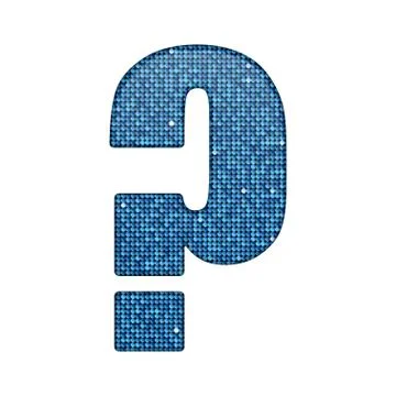 Blue sequins sings. Sequins alphabet. Eps 10. Stock Illustration