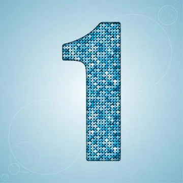 Blue sequins sings. Sequins alphabet. Eps 10. Stock Illustration