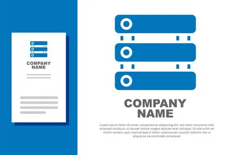 Blue Server, Data, Web Hosting icon isolated on white background. Logo design Illustrazione stock