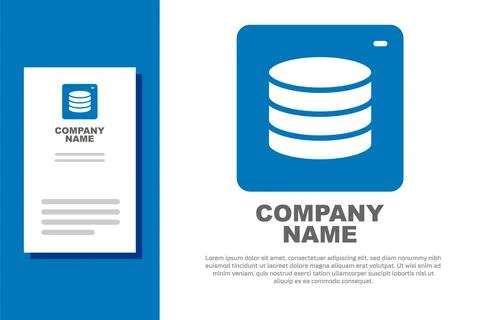 Blue Server, Data, Web Hosting icon isolated on white background. Logo design Illustrazione stock