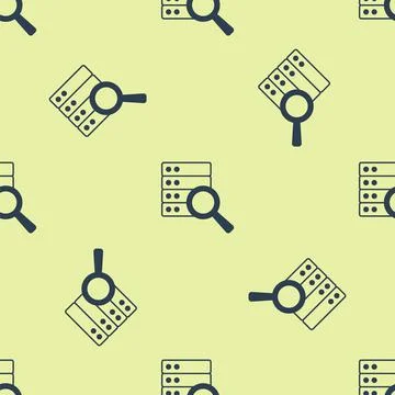 Blue Server, Data, Web Hosting icon isolated seamless pattern on yellow Illustrazione stock