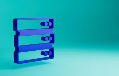 Blue Server, Data, Web Hosting icon isolated on blue background. Minimalism Illustrazione stock