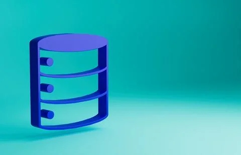 Blue Server, Data, Web Hosting icon isolated on blue background. Minimalism Illustrazione stock