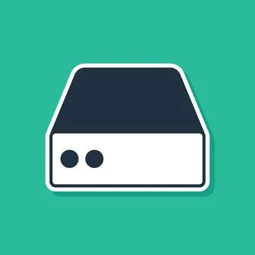 Blue Server, Data, Web Hosting icon isolated on green background.  Vector Illustrazione stock