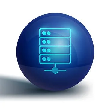 Blue Server, Data, Web Hosting icon isolated on white background. Blue circ.. Illustrazione stock