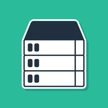 Blue Server, Data, Web Hosting icon isolated on green background.  Vector Stockillustratie