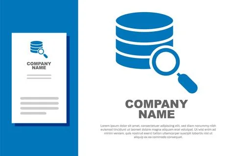 Blue Server, Data, Web Hosting icon isolated on white background. Logo desi.. Stock Illustration