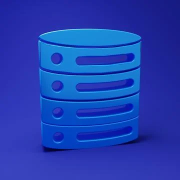 Blue Server, Data, Web Hosting icon isolated on blue background. Minimalism.. Illustrazione stock