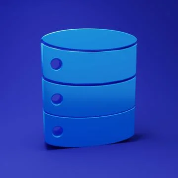 Blue Server, Data, Web Hosting icon isolated on blue background. Minimalism.. Illustrazione stock
