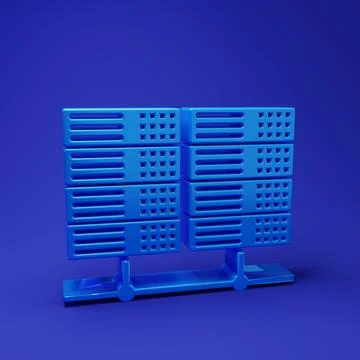 Blue Server, Data, Web Hosting icon isolated on blue background. Minimalism.. Stock Illustration