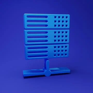 Blue Server, Data, Web Hosting icon isolated on blue background. Minimalism.. Stock Illustration