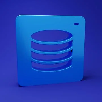 Blue Server, Data, Web Hosting icon isolated on blue background. Minimalism.. Illustrazione stock