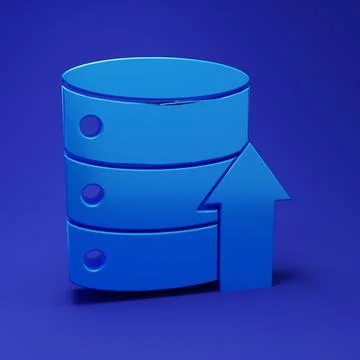 Blue Server, Data, Web Hosting icon isolated on blue background. Minimalism.. Illustrazione stock