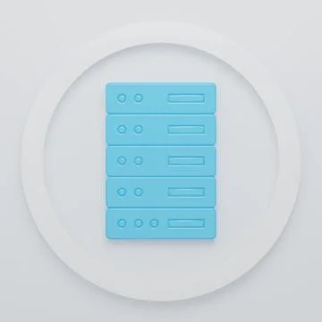 Blue Server, Data, Web Hosting icon isolated on white background. Minimalis.. Stock Illustration