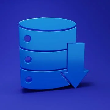Blue Server, Data, Web Hosting icon isolated on blue background. Minimalism.. Stock Photos