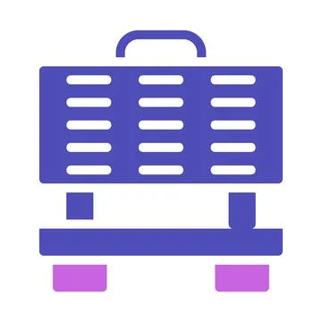 Blue Server Rack Icon, Simple Data System Concept イラスト素材