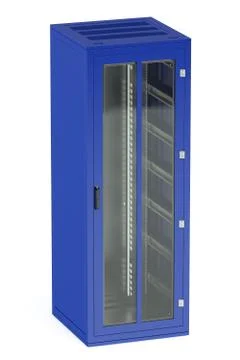 Blue server rack Stock Illustration