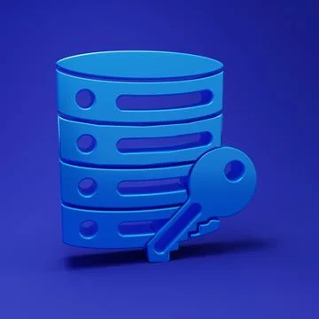 Blue Server security with key icon isolated on blue background. Security, s.. Stock Illustration