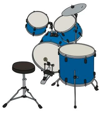 Blue set of drums Stock Illustration