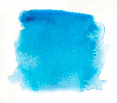 The strokes of a white watercolor paint on a blue paint on a