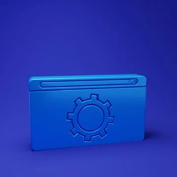 Blue Setting icon isolated on blue background. Adjusting, service, maintena.. Stock Illustration